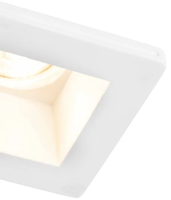 Комплект от 6 вградени спота бели 12 см квадратни - Gypsy Stucco