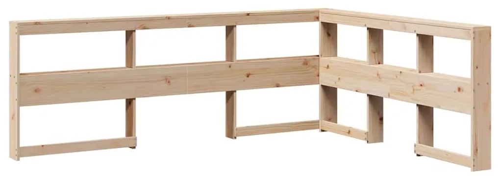 859265 vidaXL Табла за книги с L-образна, 140 см, масивно дърво бор