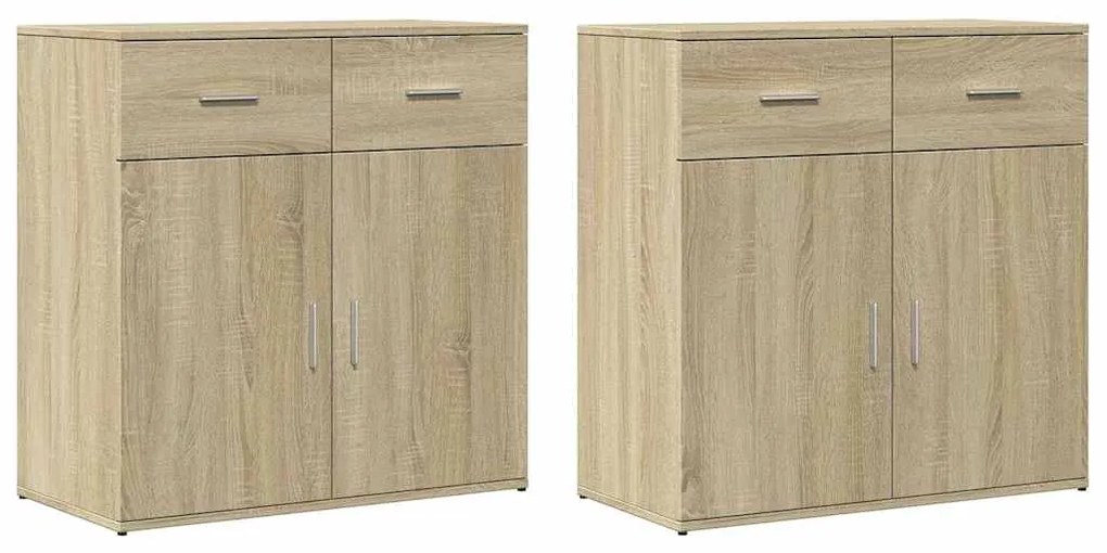 3276618 vidaXL Сайдборди, 2 бр, дъб сонома, 79x38x80 см, инженерно дърво