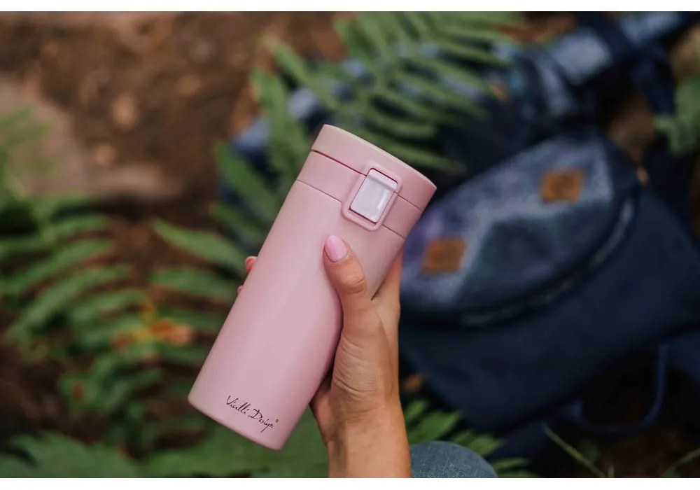 Розова термочаша за пътуване , 400 ml Fuori - Vialli Design