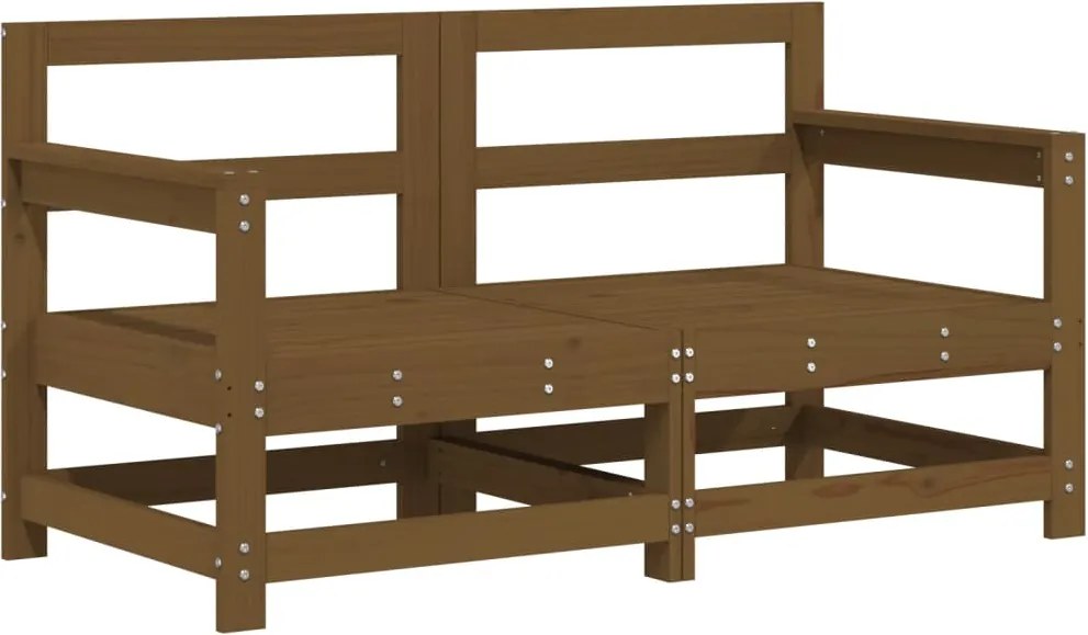 825509 vidaXL Градински ъглови дивани, 2 бр, меденокафяви, бор масив