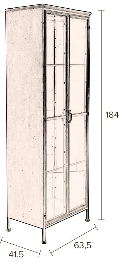 Метална витрина в златист цвят 64x184 cm Gertlush - Dutchbone