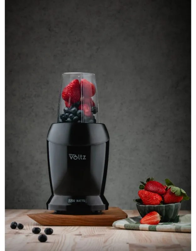 Нутри блендер Oliver Voltz OV51162D, 1200 W, 2 чаши, Без BPA, 1л/800 мл, Трошене на лед, Черен