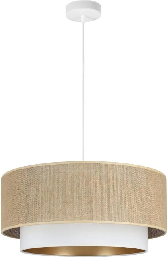Пендел на кабел SARTA 1xE27/60W/230V, диам. 45 см, бял/юта