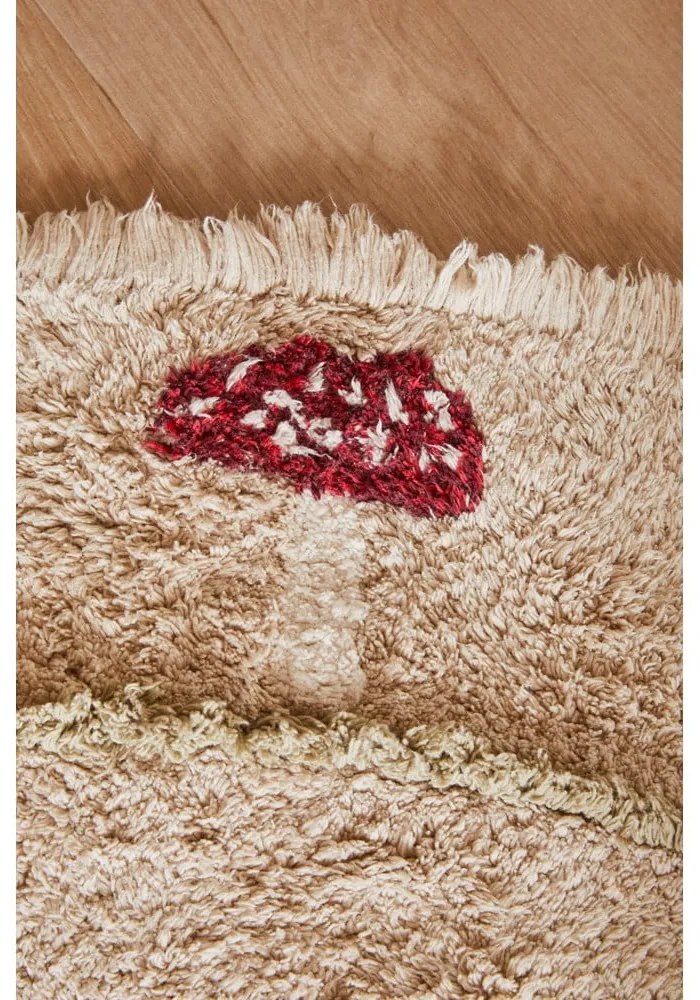 Бежов ръчно изработен памучен детски килим подходящ за пране ø140 cm Chanterelle – Lorena Canals