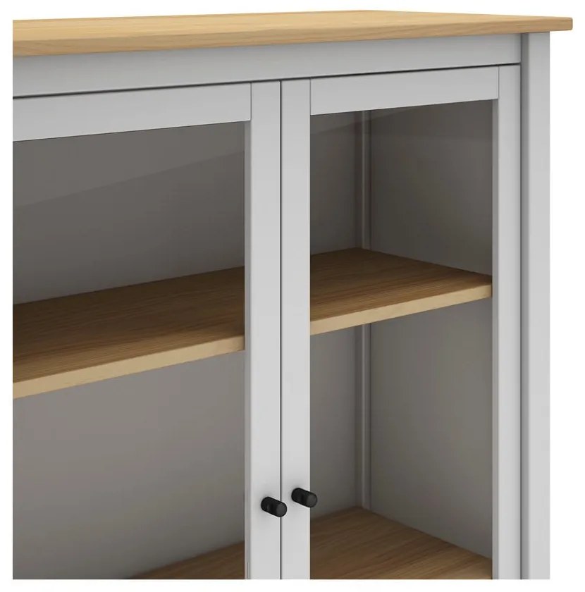 Витрина от бяла/естествена борова дървесина 90x110 cm Misti - Marckeric