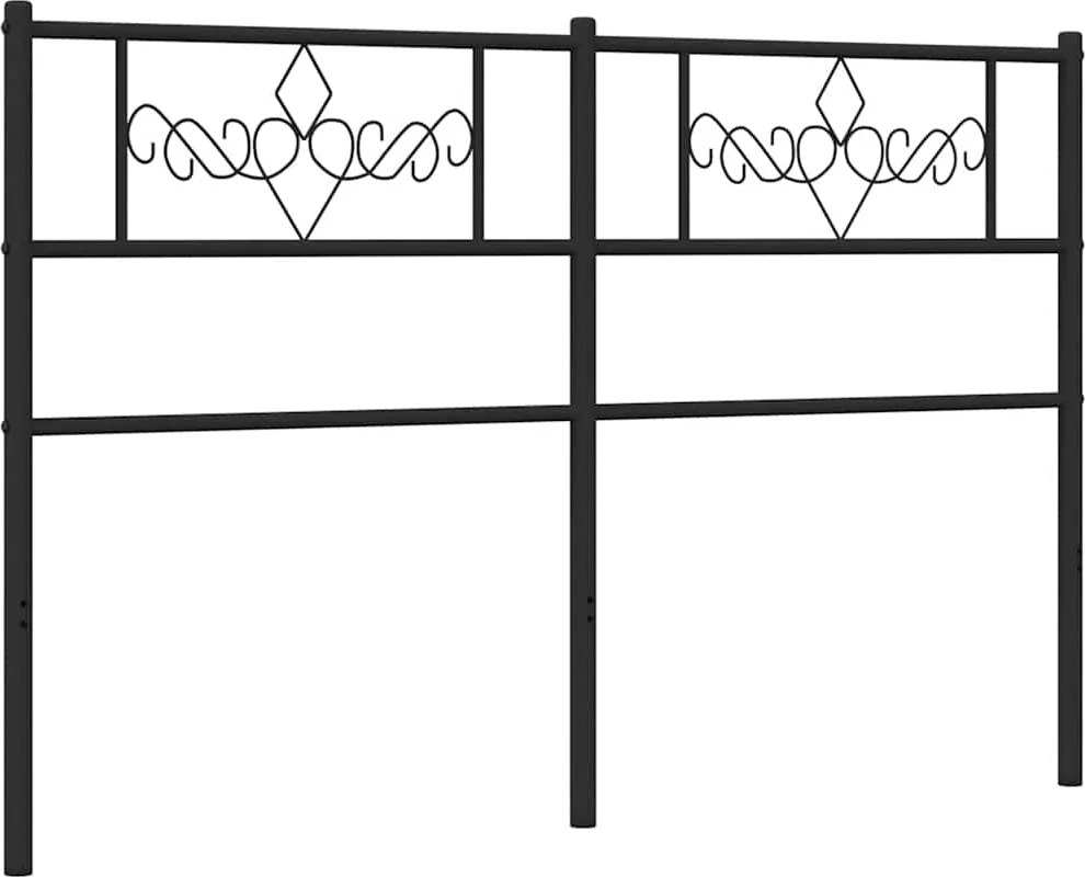 355298 vidaXL Метална резервна табла за легло, черна, 120 см