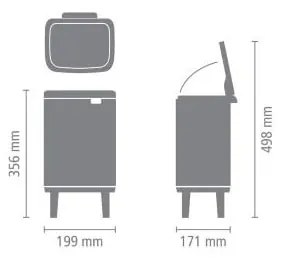 Стоманено кошче за боклук в матово сребрист цвят 4 l Bo Hi – Brabantia