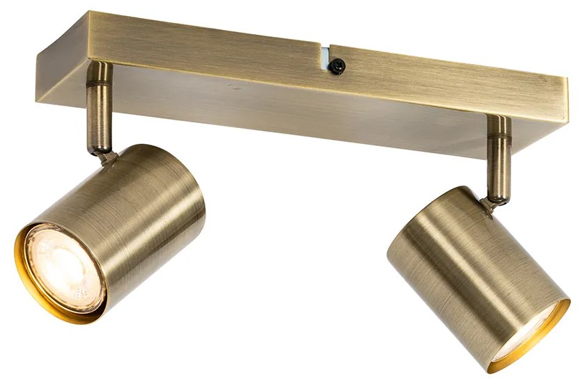 Модерна таванна лампа бронз 2-светлина регулируема правоъгълна - Jeana