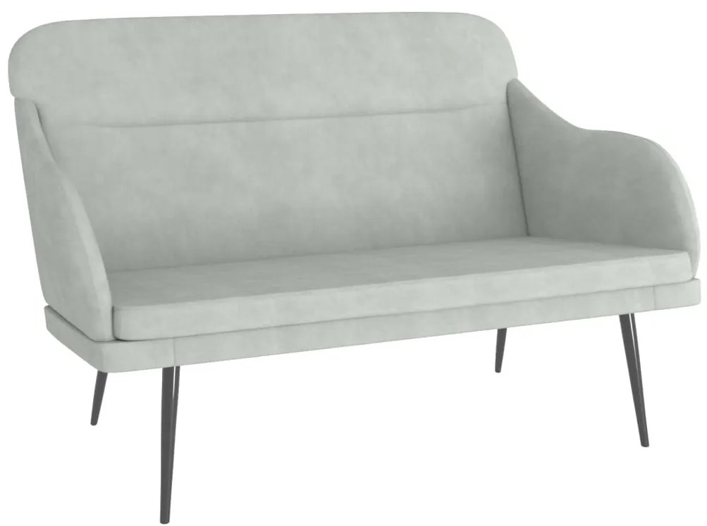 351445 vidaXL Пейка, светлосива, 110x76x80 см, кадифе