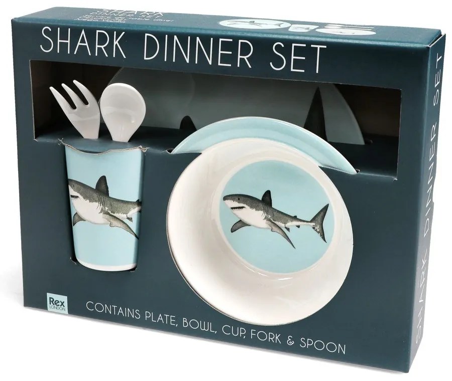 Детски комплект от за хранене 5 бр. Sharks – Rex London