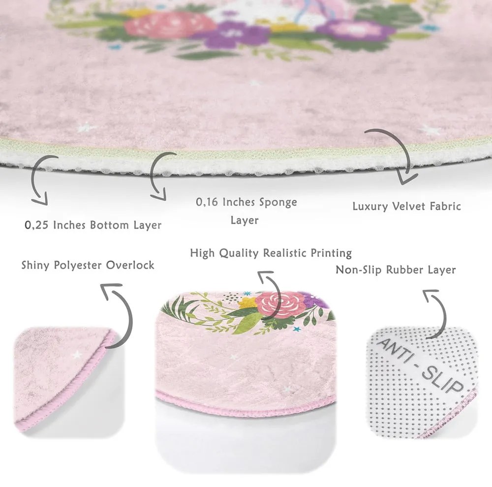Розов детски килим ø 80 cm Comfort - Mila Home