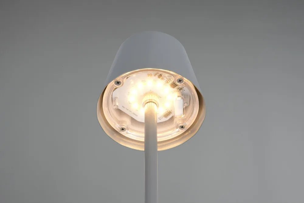 Сива LED настолна лампа с метален абажур (височина 21 cm) Diaz – Reality