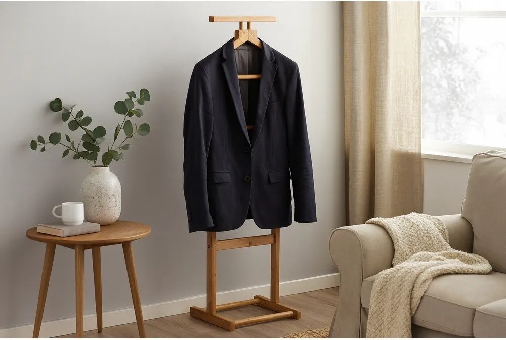 Бамбукова стойка за костюми в естествен цвят Vion – Bonami Essentials