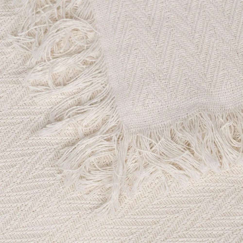 Кремаво покривало за легло от рециклиран памук 180x260 cm Spike – Ixia