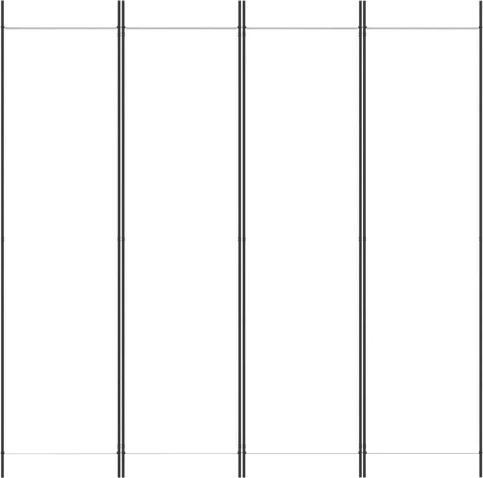 Параван за стая Walls, 4 панела, бял, 200x200 см, текстил