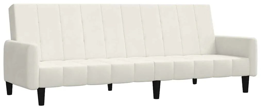 375783 vidaXL 2-местно разтегателно канапе, кремаво, кадифе