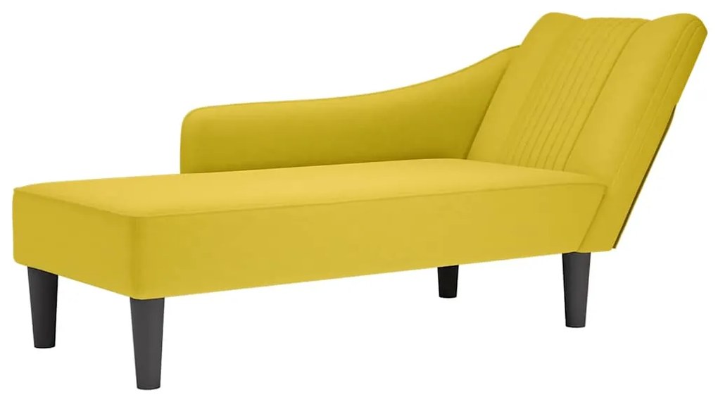 4009798 vidaXL Кушетка с десен подлакътник, жълт, кадифе