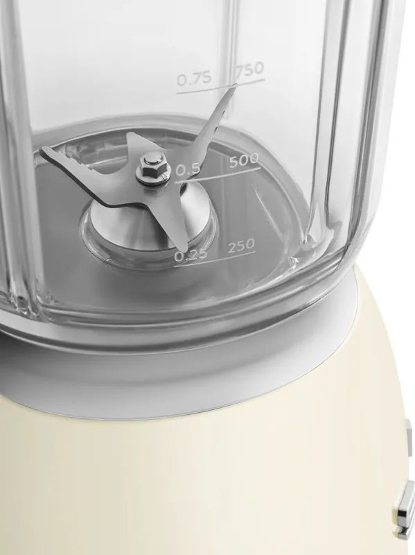 Блендер Smeg BLF03CREU, 800W, 1.5 л, 18000 об/мин, 4 програми, 4 скорости + Пулс, Неръждаема стомана, Крема
