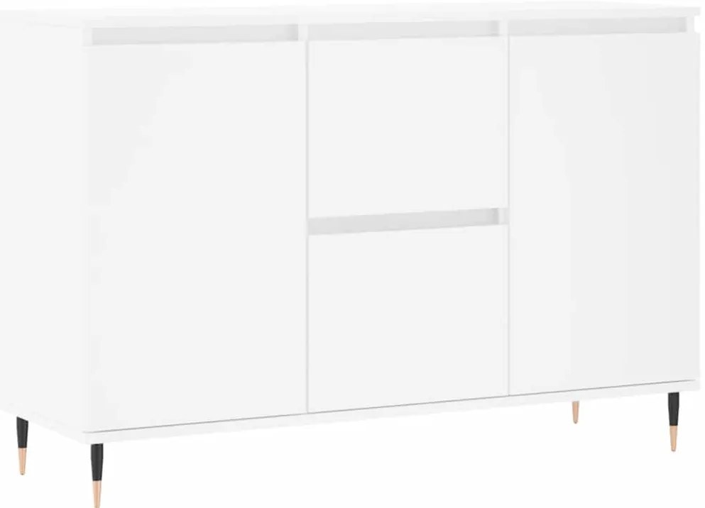 827196 vidaXL Сайдборд, бял, 101,5x35x70 см, инженерно дърво