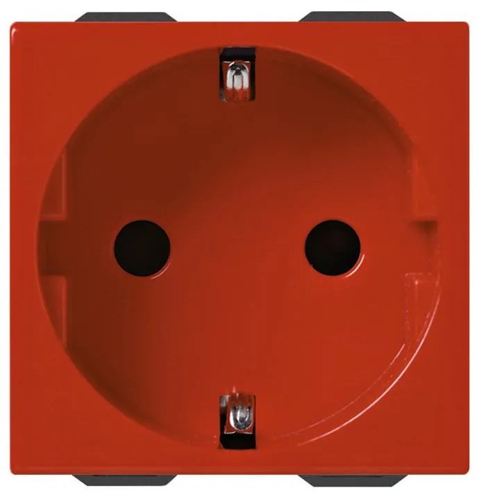 VIMAR 09208.R 2P+E 16A German SICURY outlet red Контакт червен 2M  NEVE UP