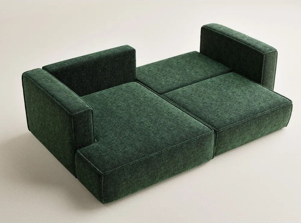 Тъмнозелен шенилов сгъваем/с място за съхранение ъглов диван (ляв ъгъл) Velto – Maison de Rêve