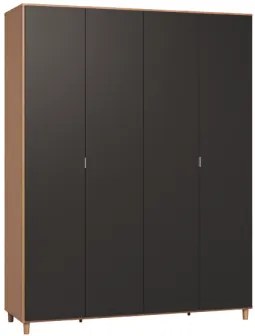 Гардероб Simple 4-врата-Natural - Black