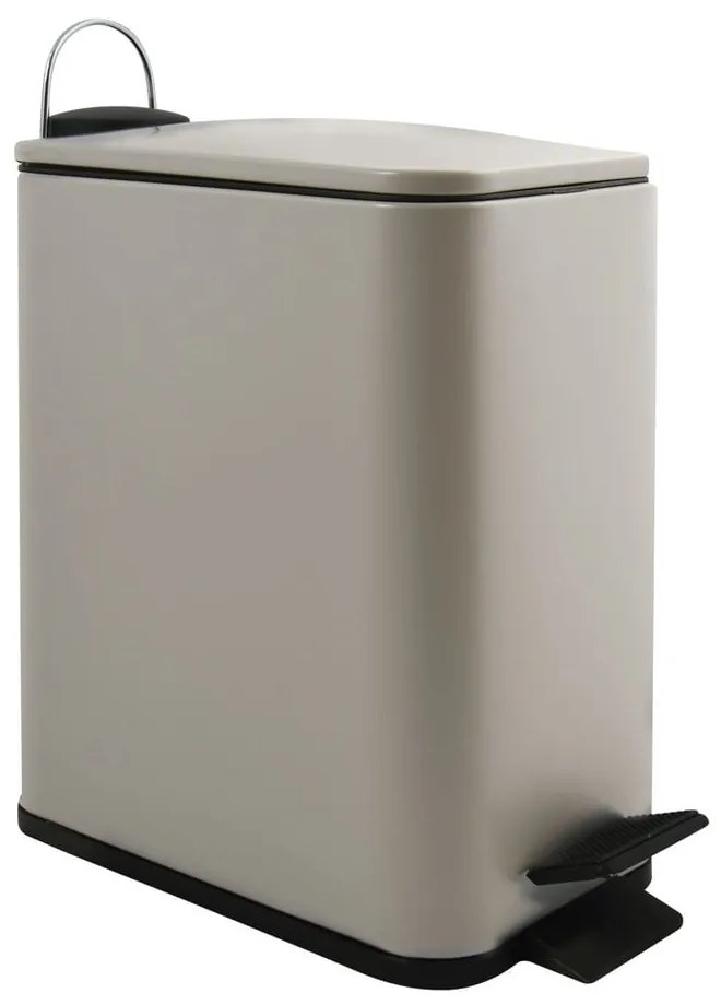 Кафяво-сиво стоманено кошче за боклук с педал 5 l Erik – Spirella
