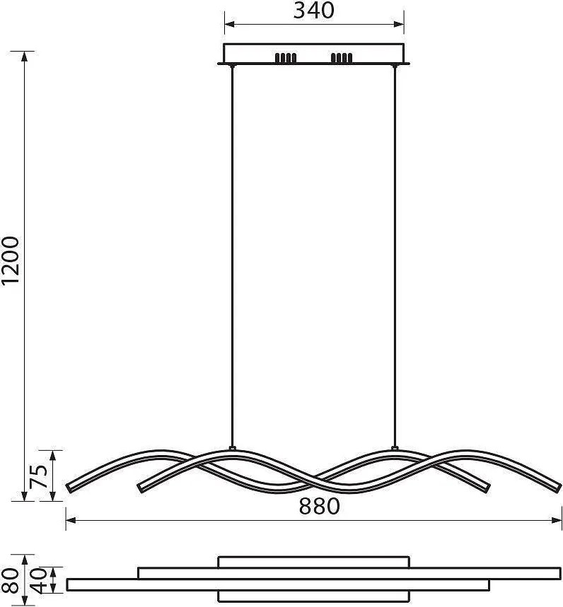 Полилей LOARA LED, бял, 27W, 3000-4000-6000K