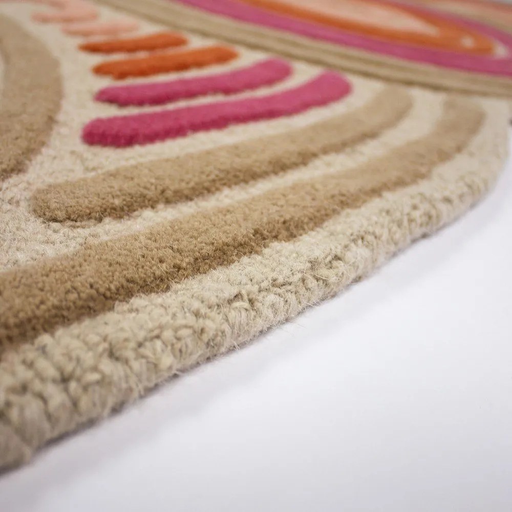 Розов ръчно изработен вълнен килим 160x230 cm Spiral Shaped – Flair Rugs