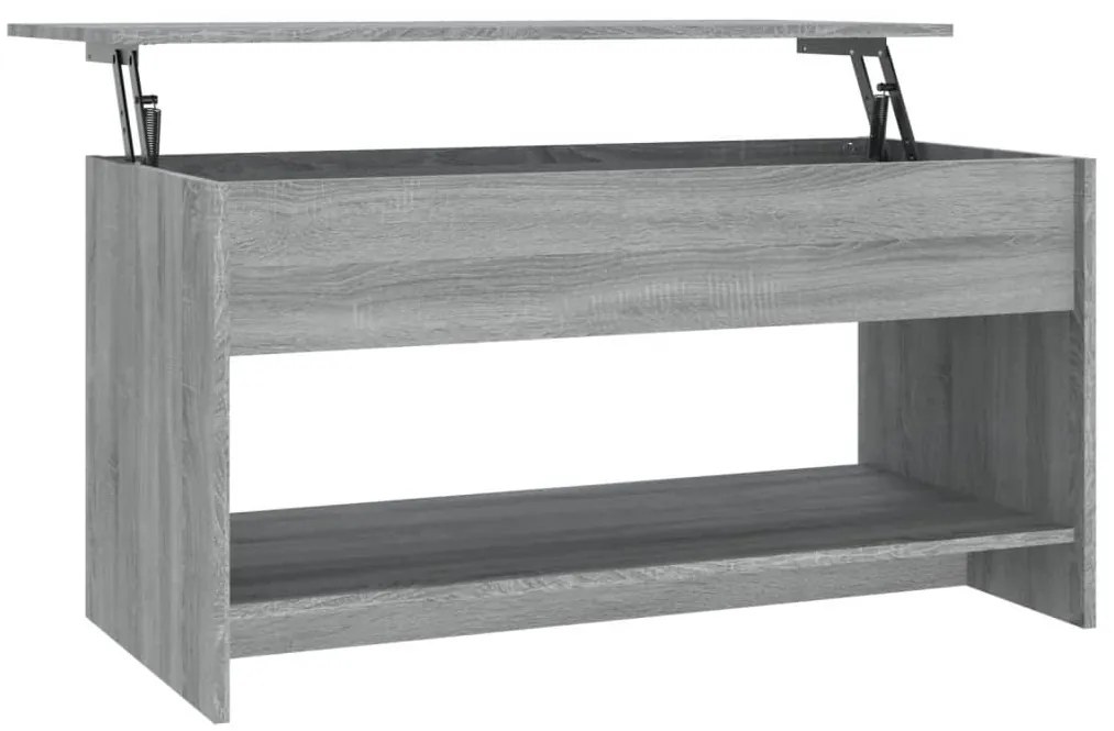 819291 vidaXL Кафе маса, сив сонома, 102x50x52,5 см, инженерно дърво