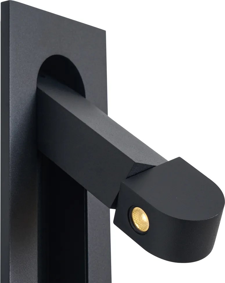 Комплект от 2 модерни стенни лампи черни, включително LED и USB-C порт - Hilton