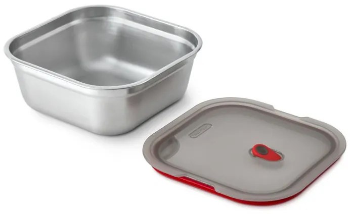 Кутия за храна Black+Blum FBSS-SQ-L017, 1.4 l, Квадратна, Подходяща за фурна, Без BPA, Неръждаема стомана, Сив