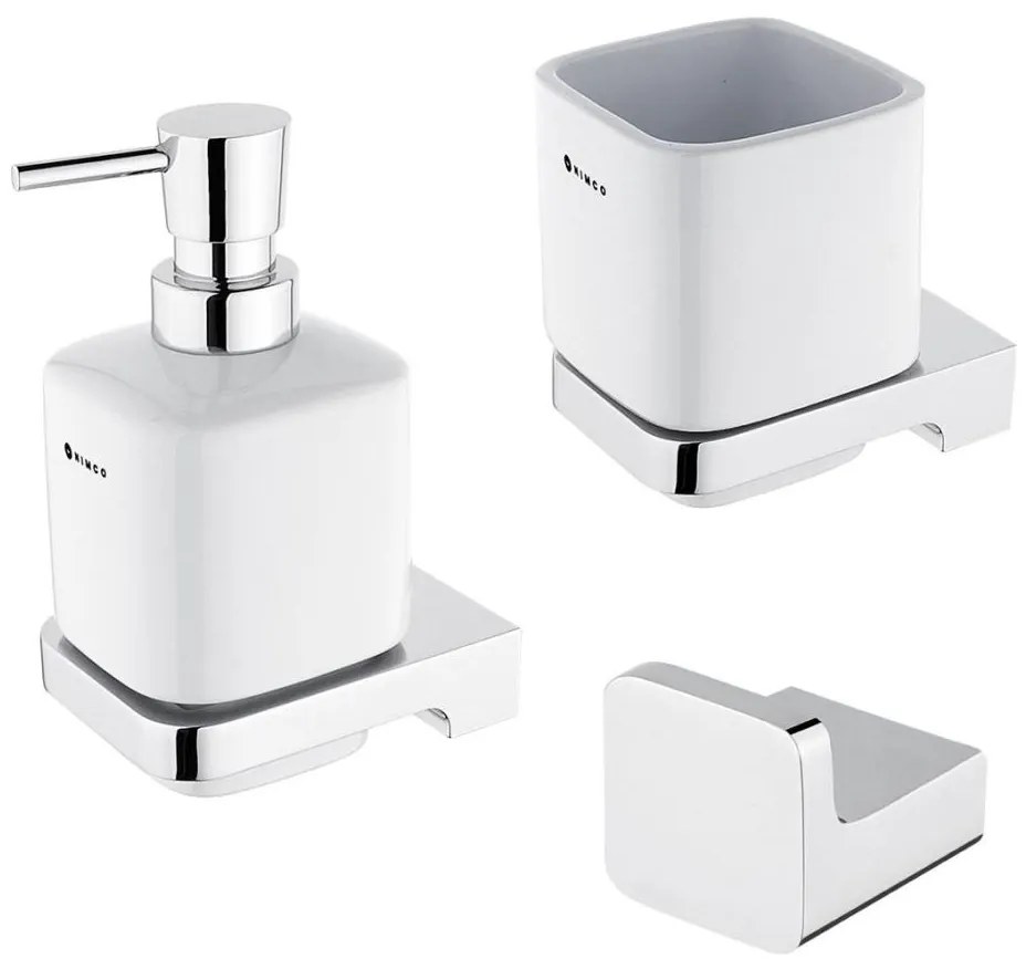 NIMCO MA комплект-31K-26 - Дозатор за сапун, поставка за четки за зъби и закачалка MAYA
