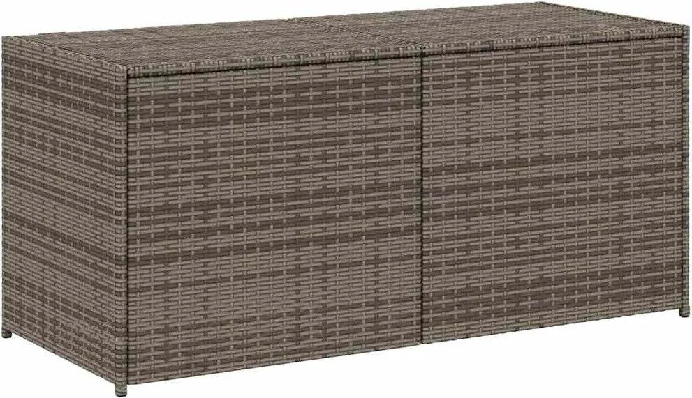 365314 vidaXL Градински сандък за съхранение, сив, 283 л, полиратан