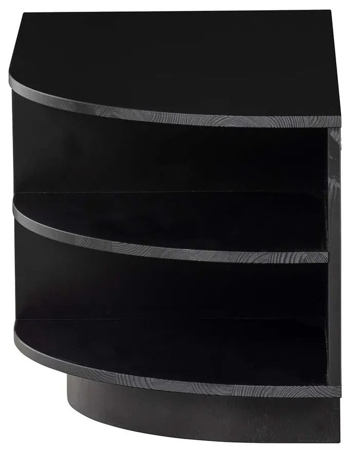 Черна модулна телевизионна масичка от борова дървесина 78x40 cm Finca - WOOOD