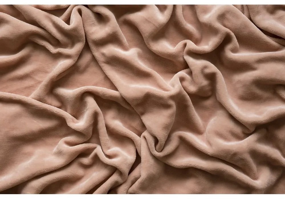 Кафяв разтеглив чаршаф от микроплюш 180x200 cm - Jerry Fabrics