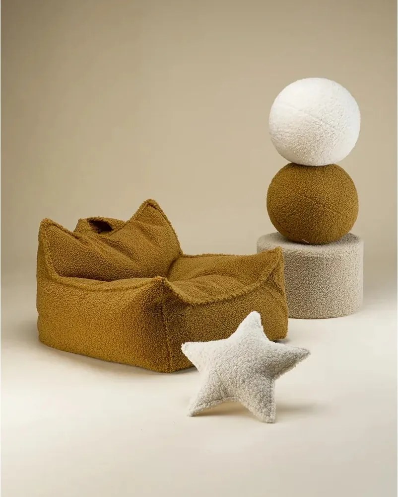 Кафява детска възглавница за диван от букле Ball – Wigiwama