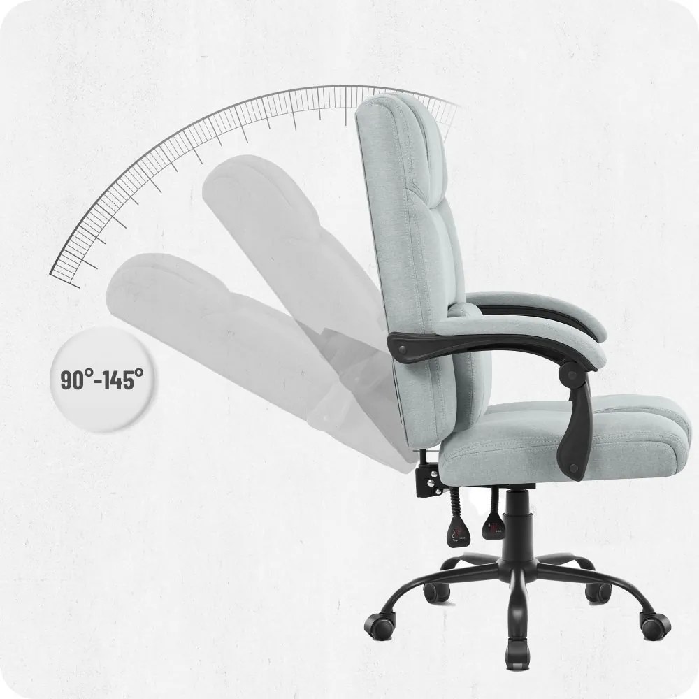 Ергономичен офис стол CABRO C505 до 150 кг сив