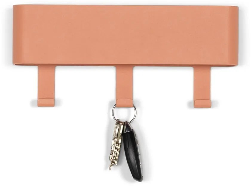 Метална стенна закачалка в цвят сьомга с рафт Dax Play - Spinder Design