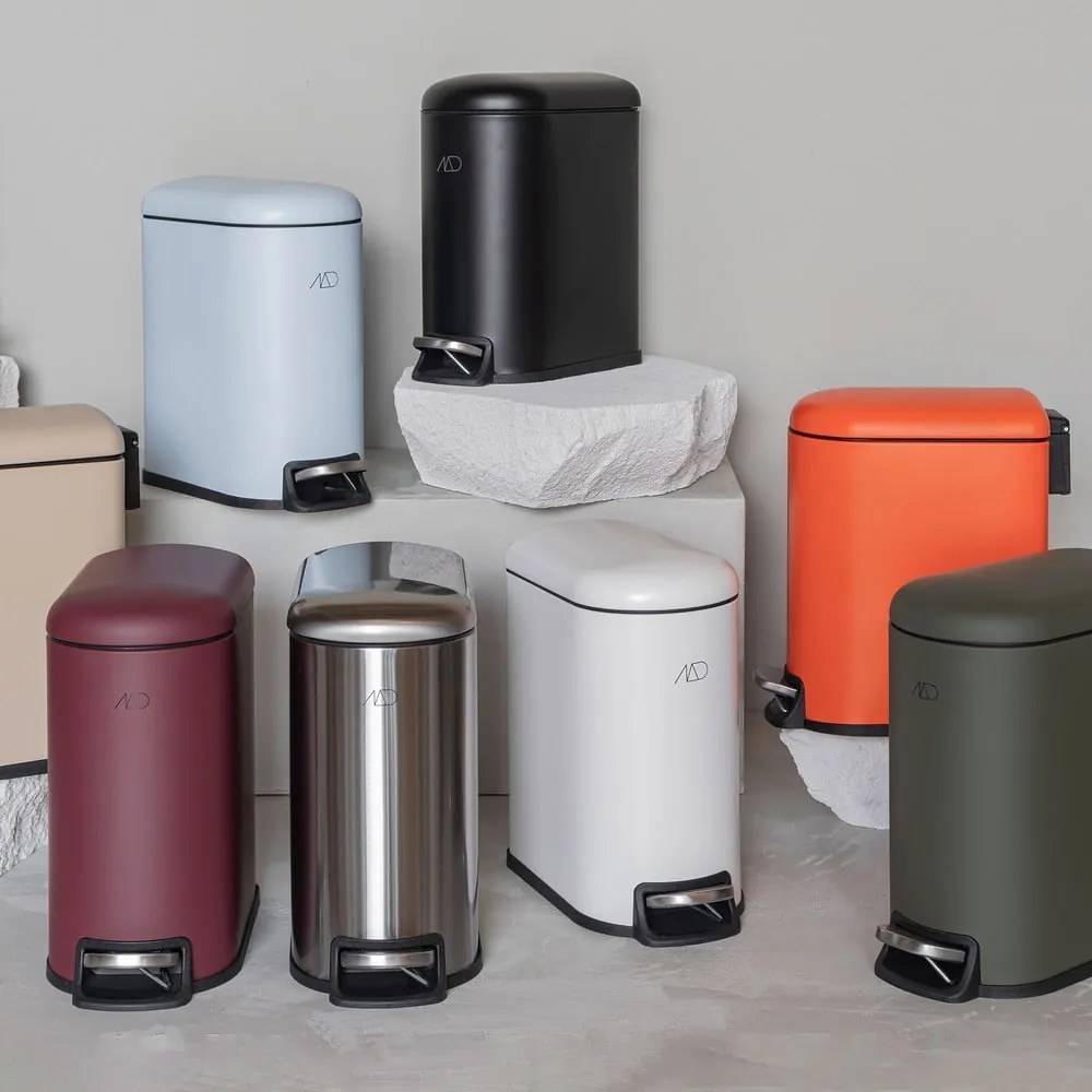 Тъмнолилаво метално кошче за боклук с педал 5 l Mini Walther – Mette Ditmer Denmark