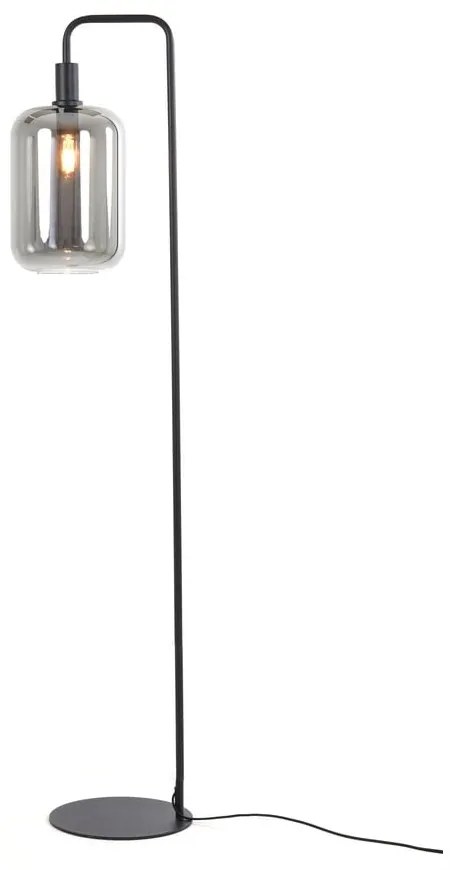 Черна подова лампа (височина 155 cm) Lekar - Light & Living