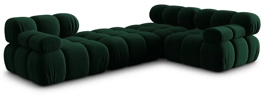Зелен ъглов диван от кадифе Bellis - Micadoni Home