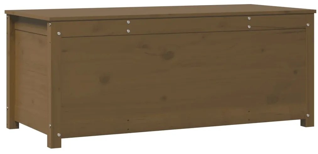 823542 vidaXL Кутия за съхранение, меденокафява, 110x50x45,5 см, бор масив