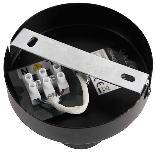 Дизайнерска таванна лампа черна с G95 рефлектор черен - Facile