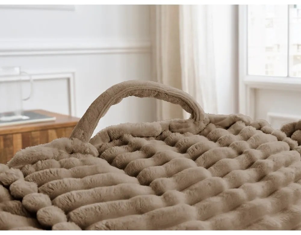 Кафяв пуф от рипсено кадифе Socrate – Bobochic Paris