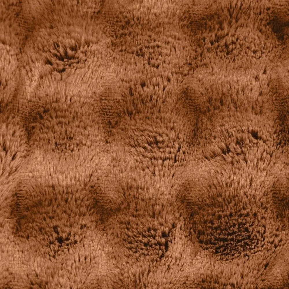 Кафява плюшена покривка за легло с 3D ефект - стилно допълнение към интериора Ширина: 200 см | Дължина: 220 см