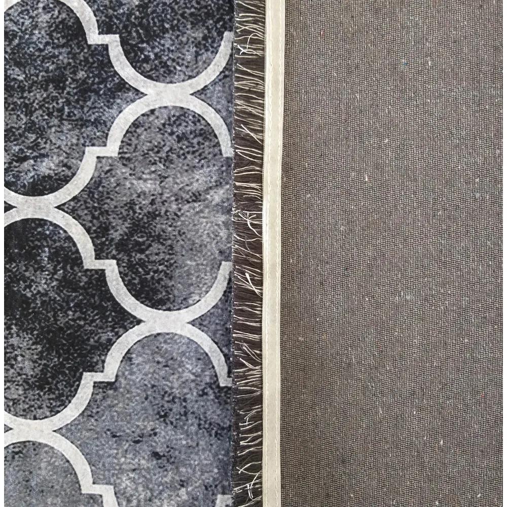 Черен противоплъзгащ килим с орнаменти Ширина: 120 см | Дължина: 180 см
