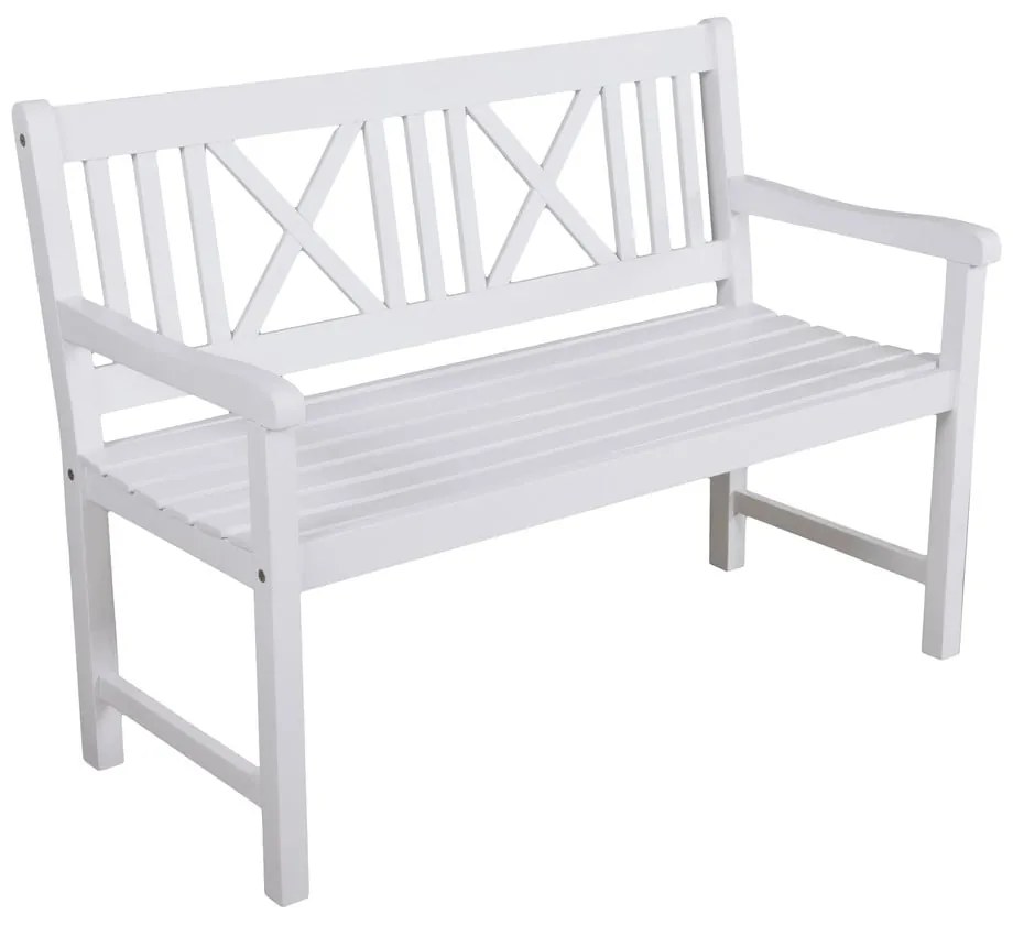 Бяла градинска пейка от масивно дърво Malmö – Garden Pleasure