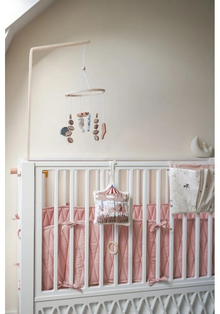 Светлорозов калъф за матрак за детско легло от органичен памук 365 cm Blossom Pink – Cam Cam Copenhagen